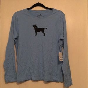 Ladies classic long sleeve black dog shirt
